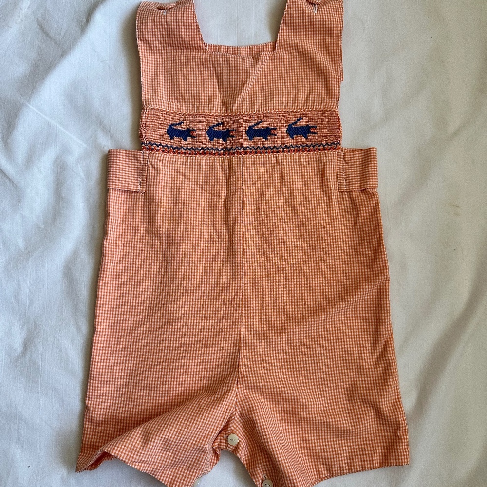 Amanda Remembered Smocked Alligator One Piece Cotton blend Jon Jon Size 2